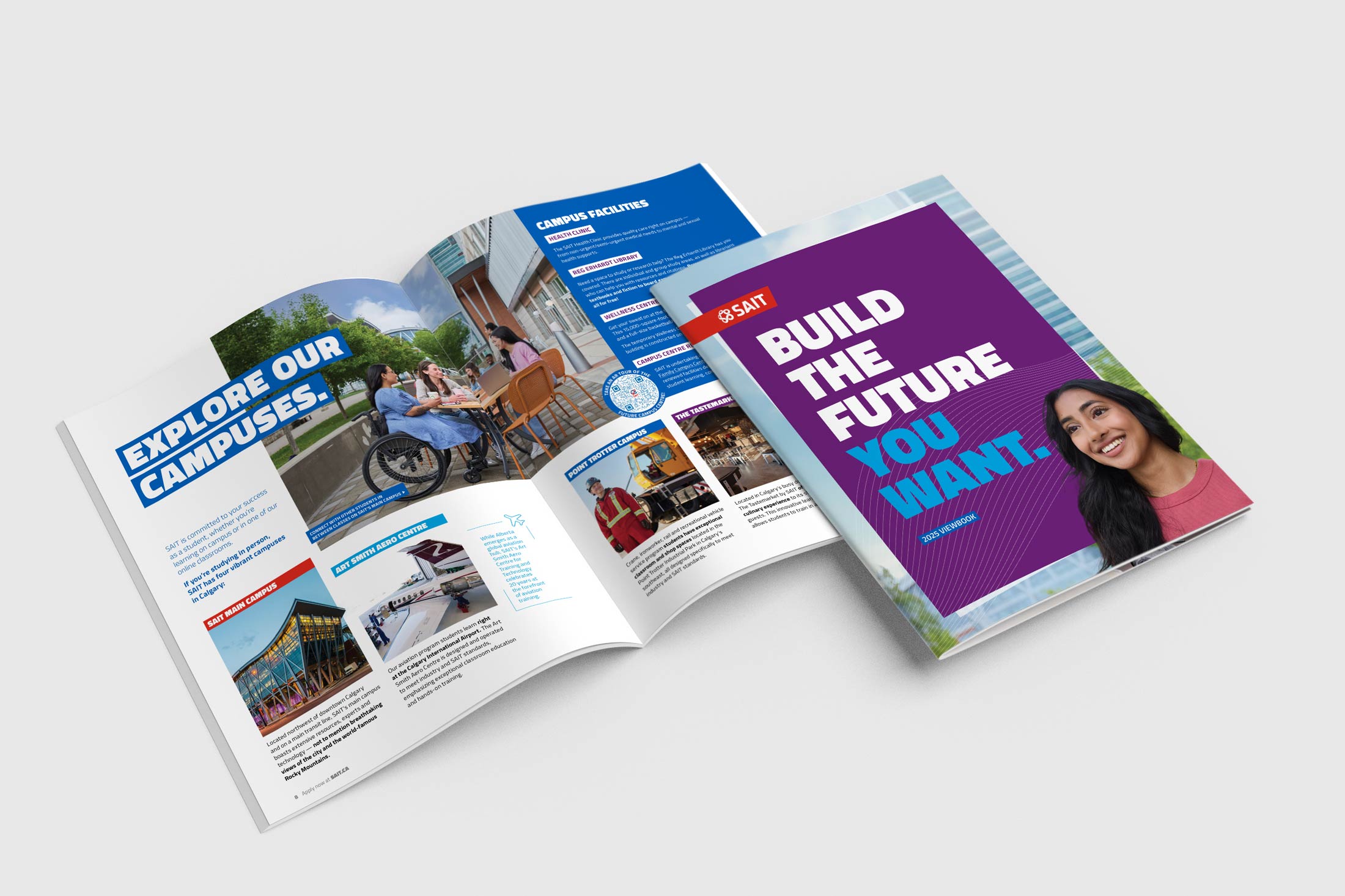 Viewbook cover and inner spread
