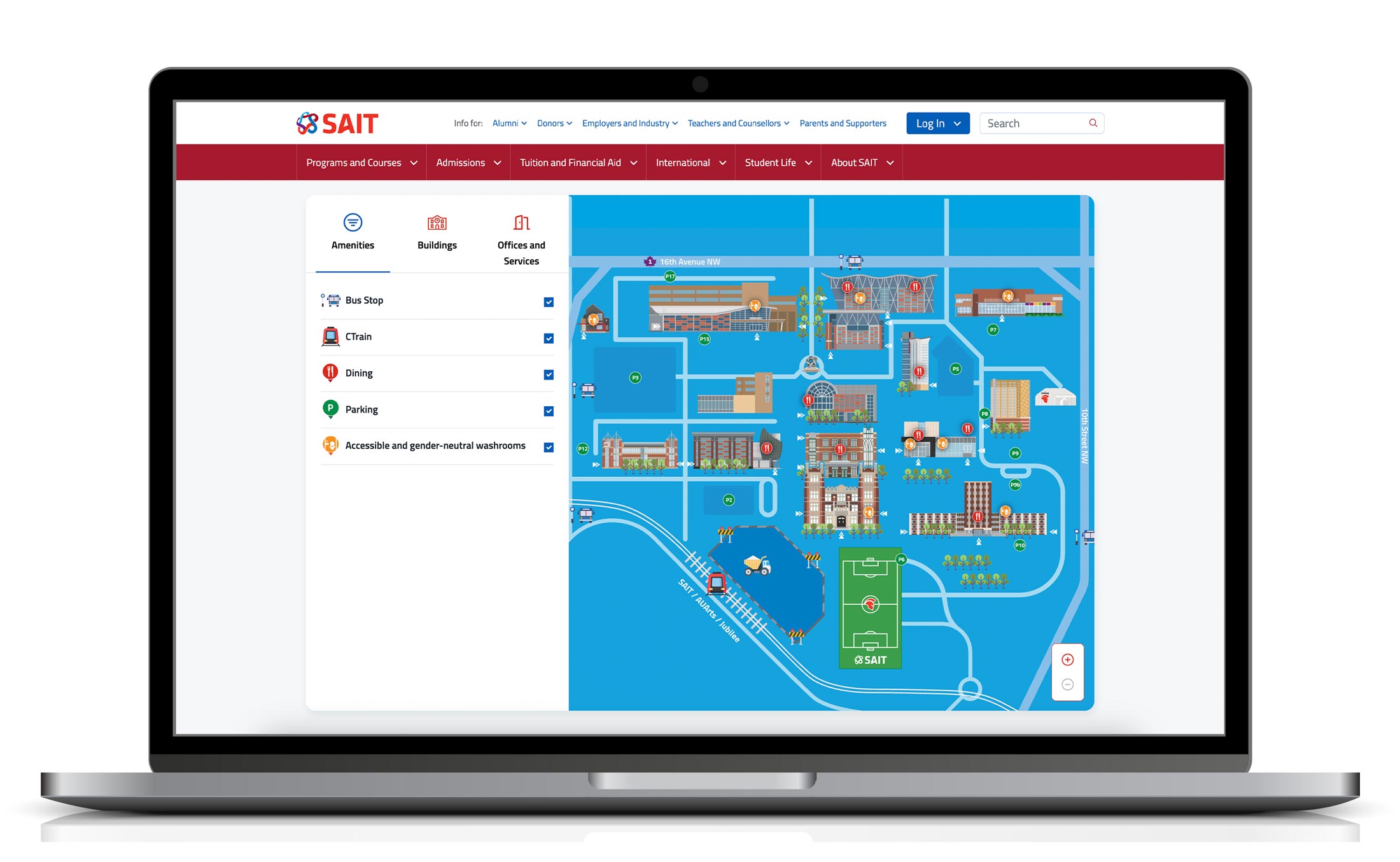 Campus map on SAIT.ca