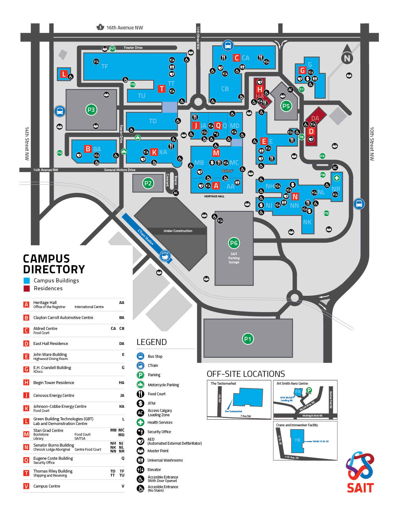 Image of SAIT's old campus map